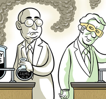 Decarbonizing Chemicals Cartoon Illustration